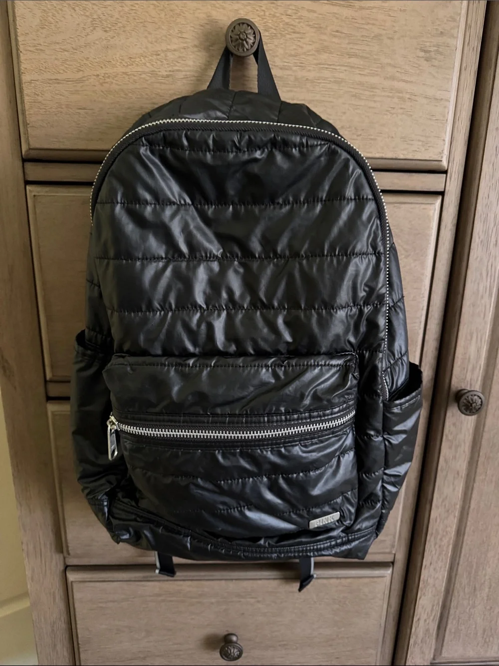PINK Victoria's Secret Black Quilted Puffer Backpack